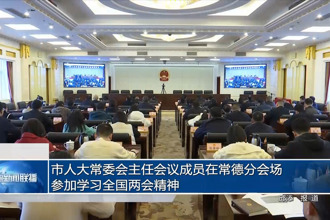 市人大常委會主任會議成員在常德分會場參加學(xué)習(xí)全國兩會精神